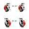 Service Caster 6 Inch Red Poly on Steel Caster Set with Roller Bearings 4 Swivel Lock 2 Brake SCC-30CS620-PUR-RS-TLB-BSL-2-BSL-2 - alternate 3